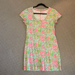 Lilly Pulitzer flamingo print tee shirt dress M